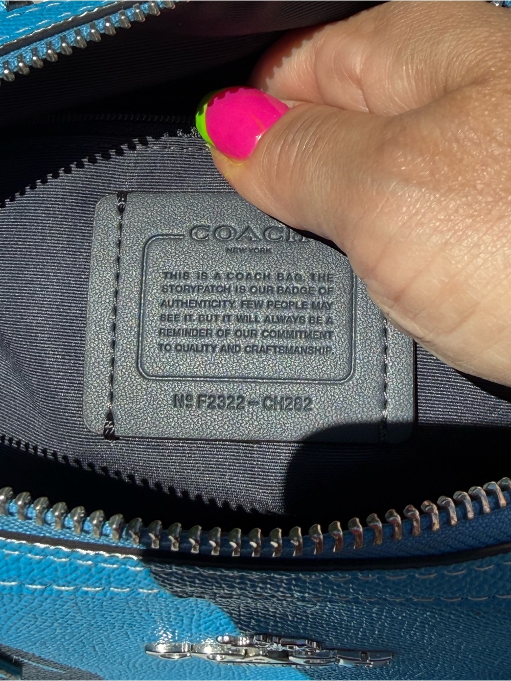 Coach Rowan Medium Satchel in Electric Blue NWOT - Picture 6 of 7